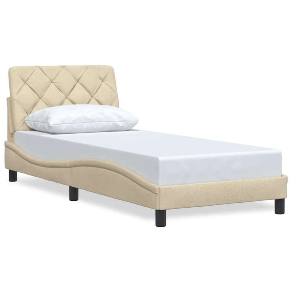 vidaXL Cadru de pat fără saltea cremă 80x200 cm țesătură