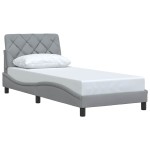 vidaXL Cadru de pat fără saltea, gri deschis, 90x190 cm, textil