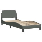 vidaXL Cadru de pat fără saltea, gri închis, 90x190 cm, textil vidaXL Cadru de pat fără saltea, gri închis, 90x190 cm, textil