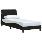 vidaXL Cadru de pat fără saltea țesătură neagră 90x190 cm