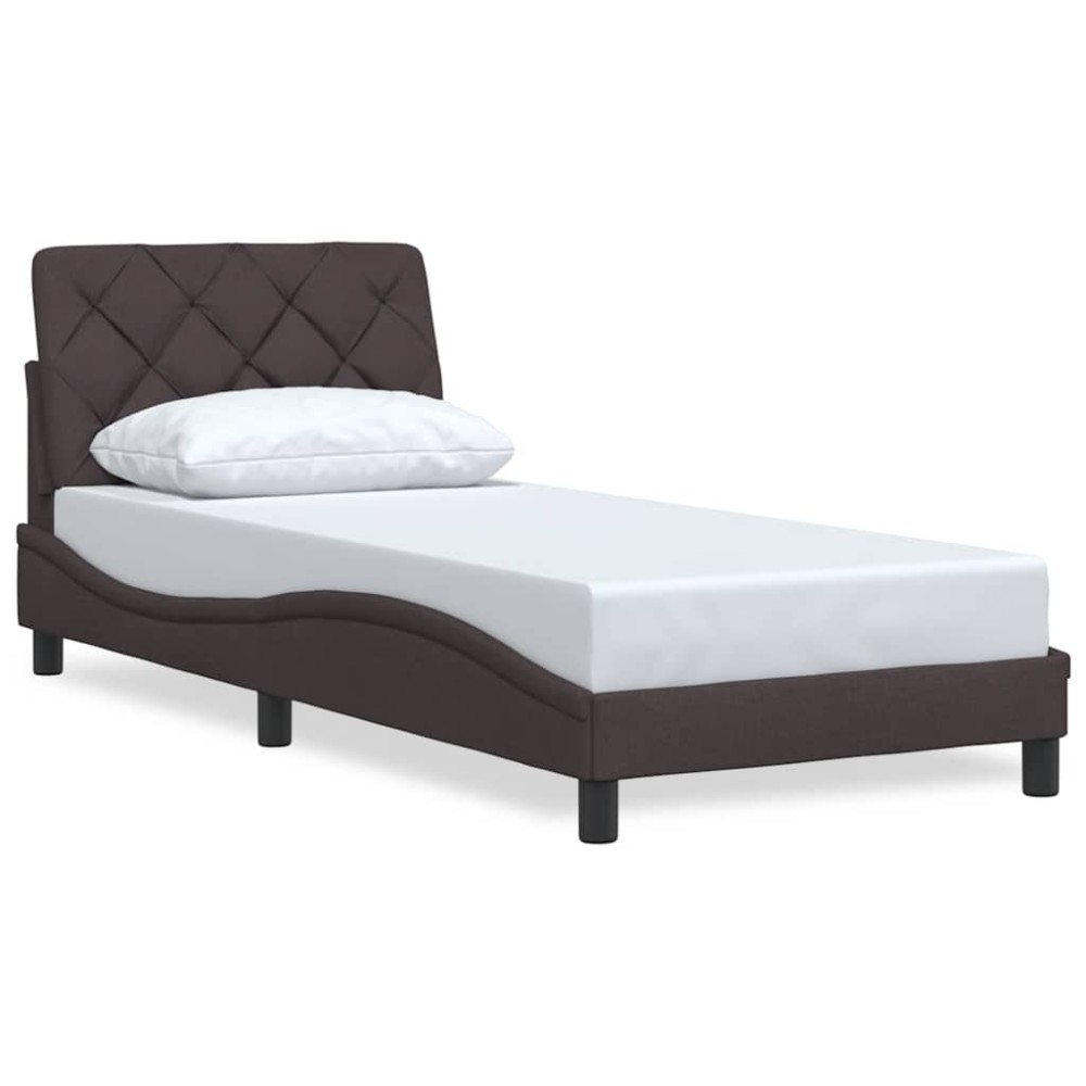 vidaXL Cadru de pat fără saltea, maro închis, 90x190 cm, textil