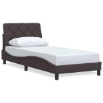 vidaXL Cadru de pat fără saltea, maro închis, 90x190 cm, textil vidaXL Cadru de pat fără saltea, maro închis, 90x190 cm, textil
