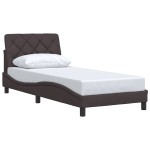 vidaXL Cadru de pat fără saltea, maro închis, 90x190 cm, textil vidaXL Cadru de pat fără saltea, maro închis, 90x190 cm, textil