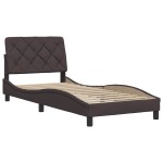 vidaXL Cadru de pat fără saltea, maro închis, 90x190 cm, textil vidaXL Cadru de pat fără saltea, maro închis, 90x190 cm, textil