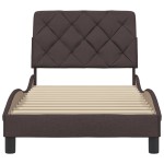 vidaXL Cadru de pat fără saltea, maro închis, 90x190 cm, textil vidaXL Cadru de pat fără saltea, maro închis, 90x190 cm, textil