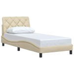 vidaXL Cadru de pat fără saltea cremă 90x190 cm țesătură vidaXL Cadru de pat fără saltea cremă 90x190 cm țesătură