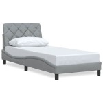 vidaXL Cadru de pat fără saltea, gri deschis, 90x200 cm, textil