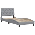 vidaXL Cadru de pat fără saltea, gri deschis, 90x200 cm, textil