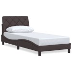vidaXL Cadru de pat fără saltea, maro închis, 90x200 cm, textil