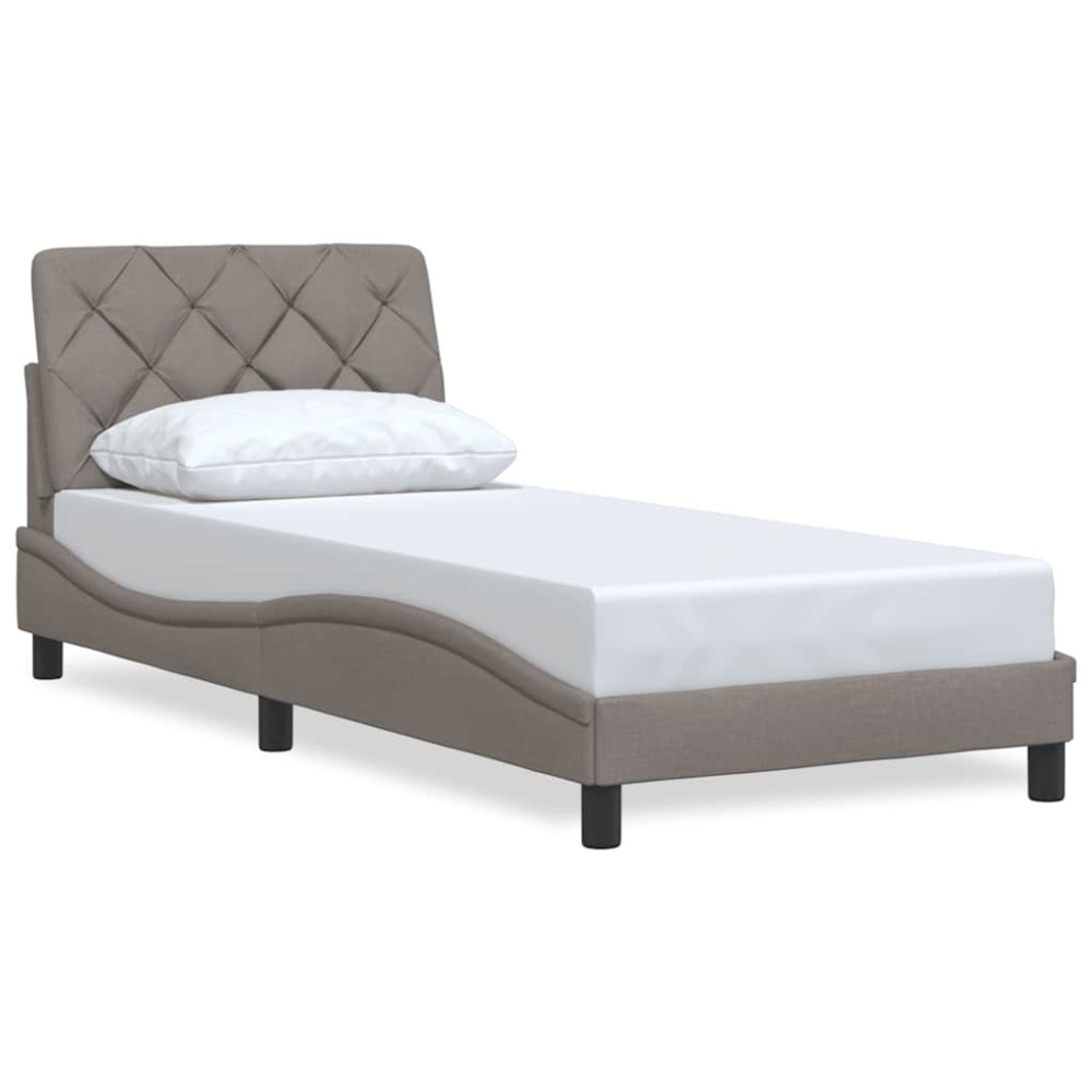 vidaXL Cadru de pat fără saltea Taupe 90x200 cm țesătură