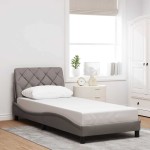 vidaXL Cadru de pat fără saltea Taupe 90x200 cm țesătură