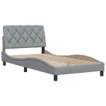 vidaXL Cadru de pat fără saltea, gri deschis, 100x200 cm, textil