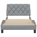 vidaXL Cadru de pat fără saltea, gri deschis, 100x200 cm, textil