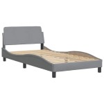 vidaXL Cadru de pat fără saltea, gri deschis, 100x200 cm, textil