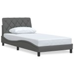 vidaXL Cadru de pat fără saltea, gri închis, 100x200 cm, textil