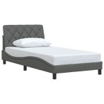 vidaXL Cadru de pat fără saltea, gri închis, 100x200 cm, textil