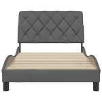 vidaXL Cadru de pat fără saltea, gri închis, 100x200 cm, textil