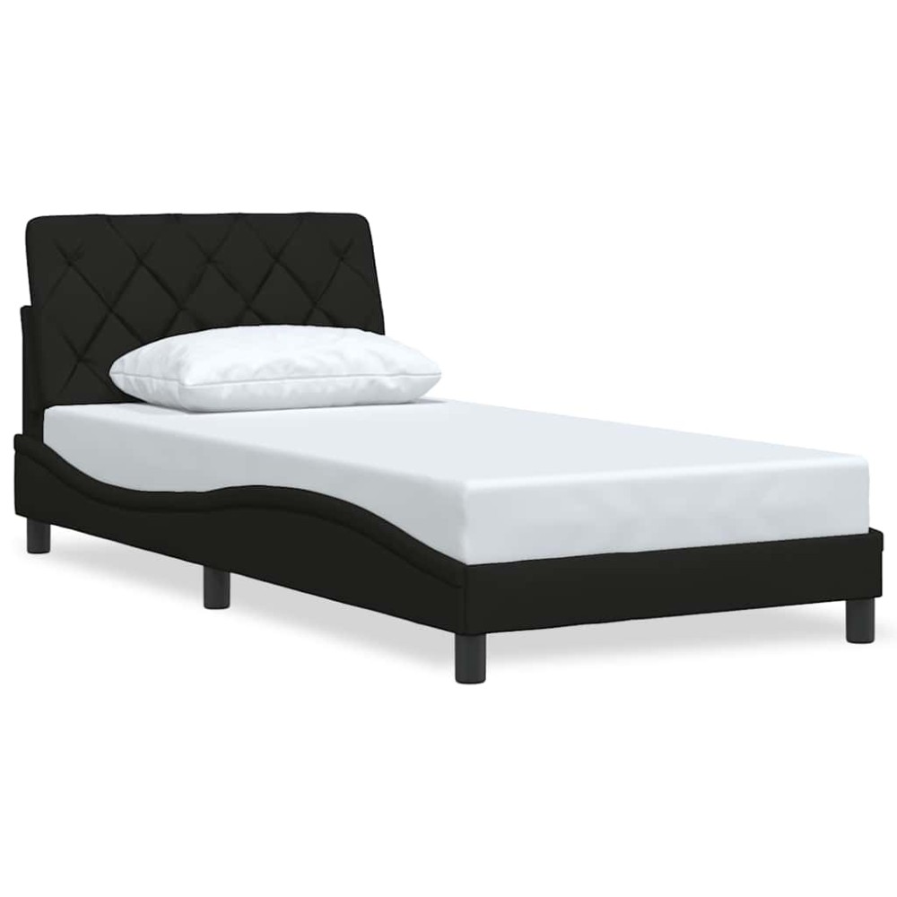 vidaXL Cadru de pat fără saltea, negru, 100x200 cm, textil