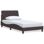 vidaXL Cadru de pat fără saltea, maro închis, 100x200 cm, textil vidaXL Cadru de pat fără saltea, maro închis, 100x200 cm, textil