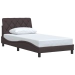vidaXL Cadru de pat fără saltea, maro închis, 100x200 cm, textil vidaXL Cadru de pat fără saltea, maro închis, 100x200 cm, textil