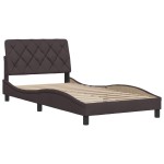 vidaXL Cadru de pat fără saltea, maro închis, 100x200 cm, textil vidaXL Cadru de pat fără saltea, maro închis, 100x200 cm, textil
