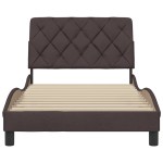 vidaXL Cadru de pat fără saltea, maro închis, 100x200 cm, textil vidaXL Cadru de pat fără saltea, maro închis, 100x200 cm, textil