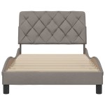 vidaXL Cadru de pat fără saltea, gri taupe, 100x200 cm, textil vidaXL Cadru de pat fără saltea, gri taupe, 100x200 cm, textil