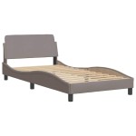 vidaXL Cadru de pat fără saltea, gri taupe, 100x200 cm, textil vidaXL Cadru de pat fără saltea, gri taupe, 100x200 cm, textil