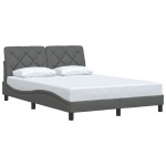 vidaXL Cadru de pat fără saltea, gri închis, 120x200 cm, textil