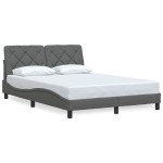 vidaXL Cadru de pat fără saltea, gri închis, 120x200 cm, textil