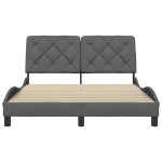 vidaXL Cadru de pat fără saltea, gri închis, 120x200 cm, textil