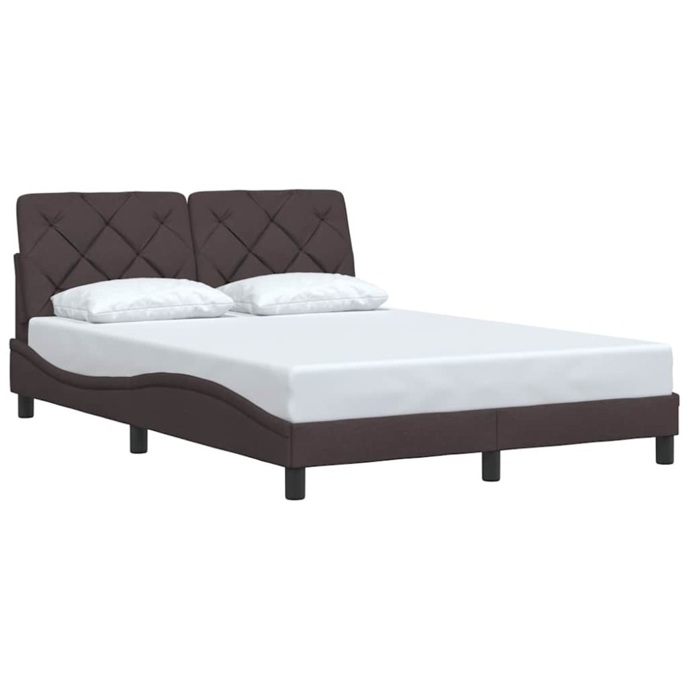 vidaXL Cadru de pat fără saltea, maro închis, 120x200 cm, textil