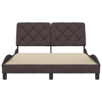 vidaXL Cadru de pat fără saltea, maro închis, 120x200 cm, textil vidaXL Cadru de pat fără saltea, maro închis, 120x200 cm, textil