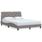 vidaXL Cadru de pat fără saltea, gri taupe, 120x200 cm, textil