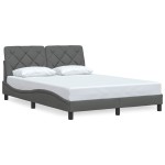 vidaXL Cadru de pat fără saltea, gri închis, 140x190 cm, textil