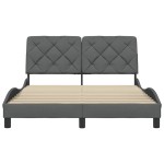 vidaXL Cadru de pat fără saltea, gri închis, 140x190 cm, textil