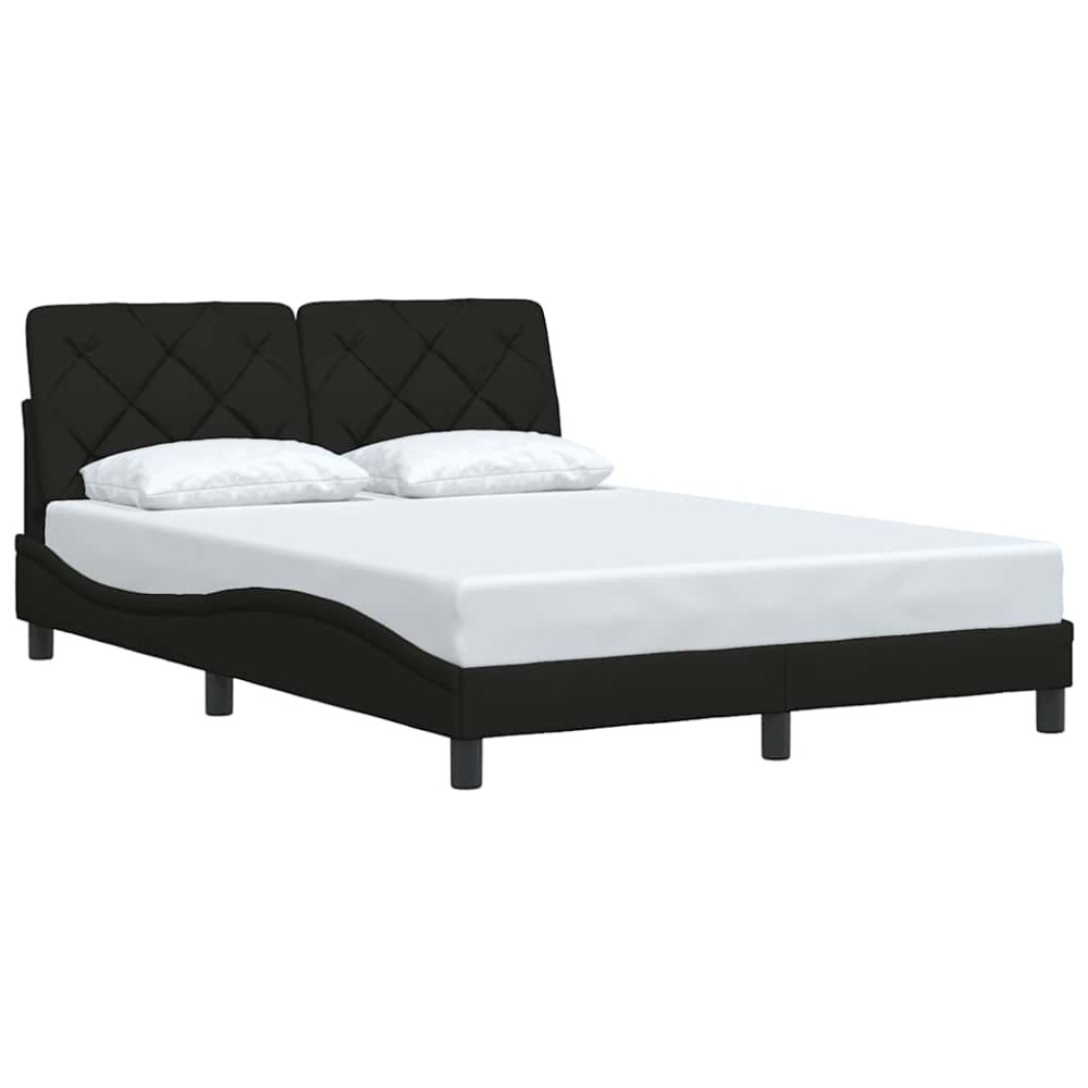 vidaXL Cadru de pat fără saltea, negru, 140x190 cm, textil