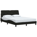 vidaXL Cadru de pat fără saltea, negru, 140x190 cm, textil