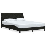 vidaXL Cadru de pat fără saltea, negru, 140x190 cm, textil