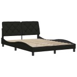 vidaXL Cadru de pat fără saltea, negru, 140x190 cm, textil