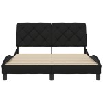 vidaXL Cadru de pat fără saltea, negru, 140x190 cm, textil