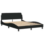 vidaXL Cadru de pat fără saltea, negru, 140x190 cm, textil