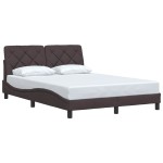 vidaXL Cadru de pat fără saltea, maro închis, 140x200 cm, textil vidaXL Cadru de pat fără saltea, maro închis, 140x200 cm, textil