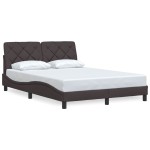 vidaXL Cadru de pat fără saltea, maro închis, 140x200 cm, textil vidaXL Cadru de pat fără saltea, maro închis, 140x200 cm, textil