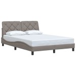 vidaXL Cadru de pat fără saltea, gri taupe, 140x190 cm, textil vidaXL Cadru de pat fără saltea, gri taupe, 140x190 cm, textil