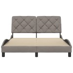 vidaXL Cadru de pat fără saltea, gri taupe, 140x190 cm, textil vidaXL Cadru de pat fără saltea, gri taupe, 140x190 cm, textil