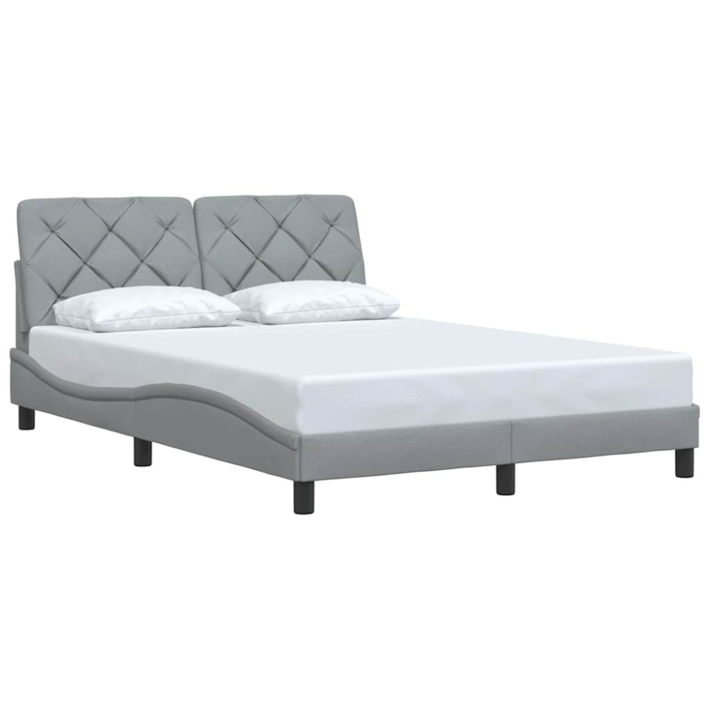 vidaXL Cadru de pat fără saltea, gri deschis, 140x200 cm, textil
