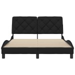 vidaXL Cadru de pat fără saltea, negru, 140x200 cm, textil vidaXL Cadru de pat fără saltea, negru, 140x200 cm, textil