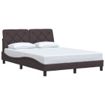 vidaXL Cadru de pat fără saltea, maro închis, 140x200 cm, textil vidaXL Cadru de pat fără saltea, maro închis, 140x200 cm, textil