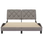 vidaXL Cadru de pat fără saltea, gri taupe, 140x200 cm, textil vidaXL Cadru de pat fără saltea, gri taupe, 140x200 cm, textil